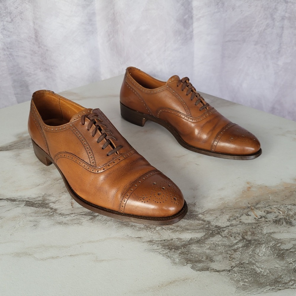 Polo Ralph Lauren ENGLAND Brogue Cap Toe Oxfords US Size 9 B